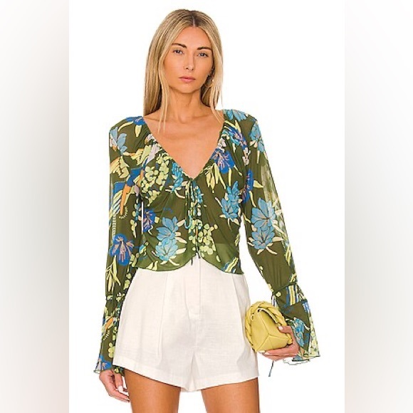 Free People Tops - Free People Of Paradise Top in Palm Combo Green Women’s Size XS